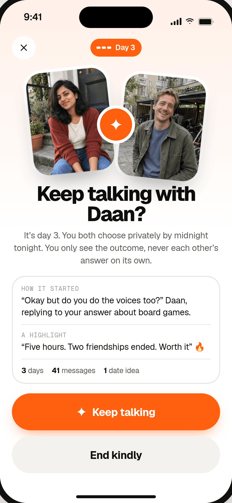 Day 3: keep talking or end kindly, privately