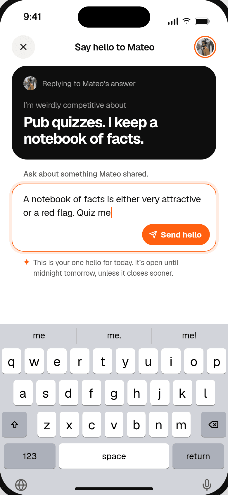 Writing a hello that replies to someone’s answer